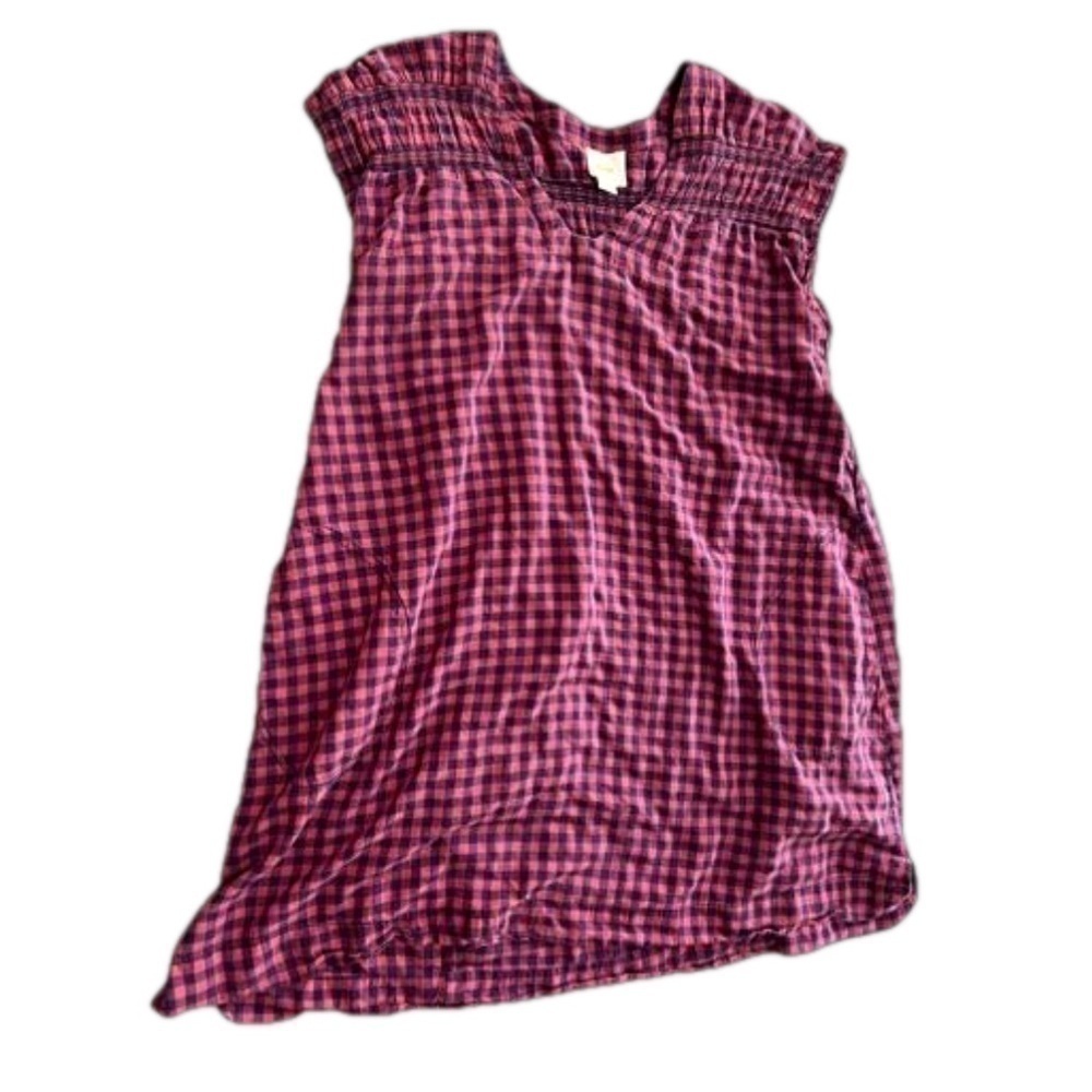 Maeve Pink and Black Checkered Midi Dress